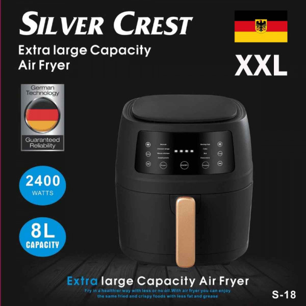Air Fryer Silver Crest 8 литра, уред за готвене с горещ въздух 2400W