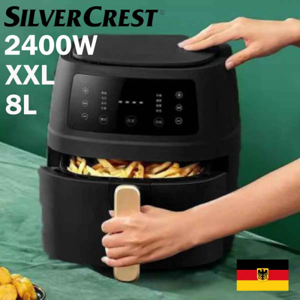 Air Fryer Silver Crest 8 литра, уред за готвене с горещ въздух 2400W