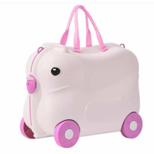 Детски куфар - количка CHICK PINK 6402, за каране, бутане, теглене