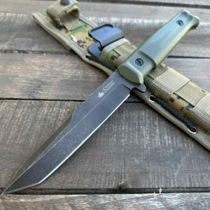 Тактически супер нож KIZLYAR SUPREME AGGRESSOR GREEN за битка, лов и оцеляване, стомана D2 Tactical Echelon