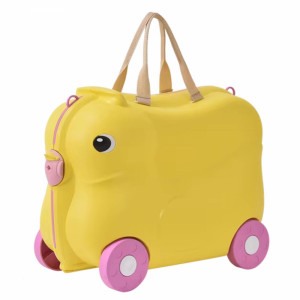 Детски куфар - количка CHICK YELLOW 6402, за каране, бутане, теглене