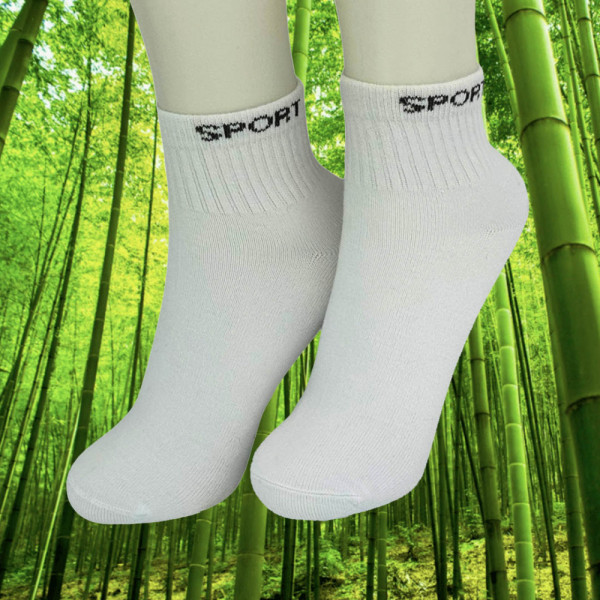 5 чифта дамски бамбукови чорапи LNFT PREMIUM, SPORT, №35-38, бели