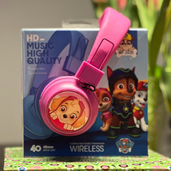 Детски безжични светещи слушалки Пес патрул Paw Patrol със Скай - розови MF-202E, с Wireless 5.3