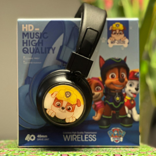 Детски безжични светещи слушалки Пес патрул Paw Patrol с Ръбъл - черни MF-202E, с Wireless 5.3