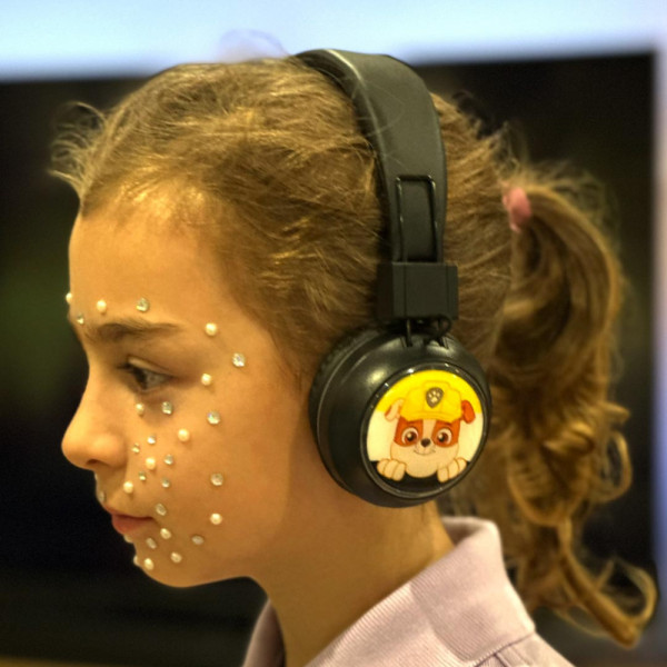 Детски безжични светещи слушалки Пес патрул Paw Patrol с Ръбъл - черни MF-202E, с Wireless 5.3