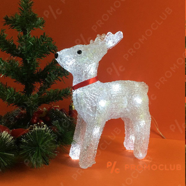 Красив светещ коледен елен D15-182, 10 режима на светене, височина 31 см.