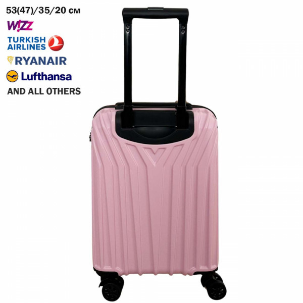 Куфар за ръчен багаж PILOT 737 PINK, 53/35/20 PVC, с 4 свалящи се колела  47/35/20, тегло 2.1 кг.