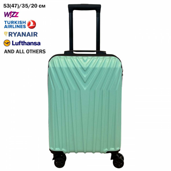 Куфар за ръчен багаж PILOT 737 MINT, 53/35/20 PVC, с 4 свалящи се колела  47/35/20, тегло 2.1 кг.