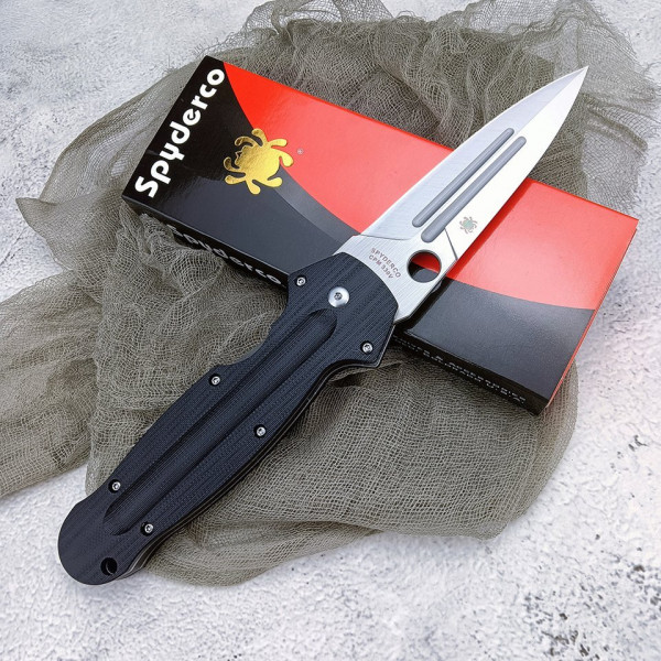 Сгъваем супер нож SPYDERCO EURO EDGE SCHEMPP, стомана CPM S30V, дръжка G-10, подаръчна кутия