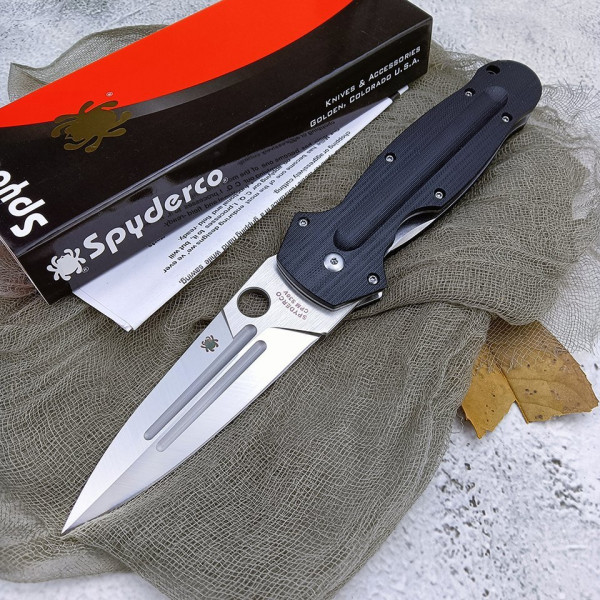 Сгъваем супер нож SPYDERCO EURO EDGE SCHEMPP, стомана CPM S30V, дръжка G-10, подаръчна кутия