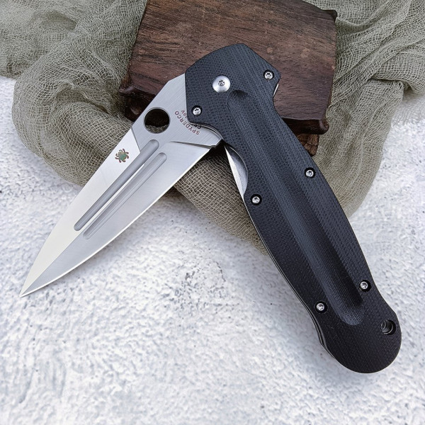 Сгъваем супер нож SPYDERCO EURO EDGE SCHEMPP, стомана CPM S30V, дръжка G-10, подаръчна кутия