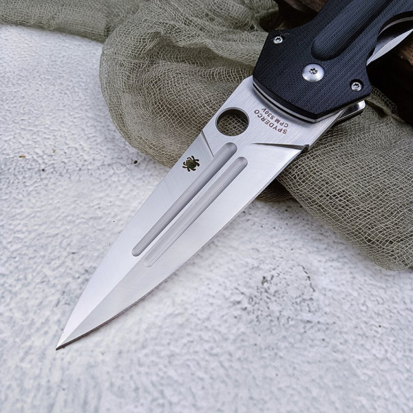 Сгъваем супер нож SPYDERCO EURO EDGE SCHEMPP, стомана CPM S30V, дръжка G-10, подаръчна кутия