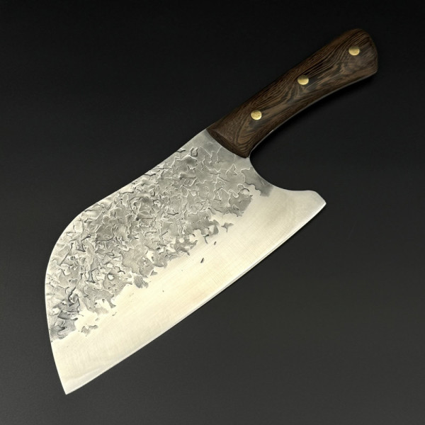 Японски ръчно изработен кухненски нож - сатър  BLACKSMITH 039, 353 гр, кована стомана 5CR15 Mov, фултанг