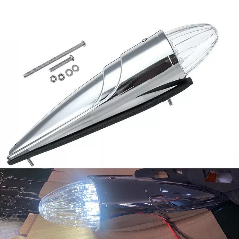 Габаритна бяла светлина маркер с хромирана основа за покрив на тежкотоварни камиони трактори самосвали специализирани превозни средства 12 - 24V