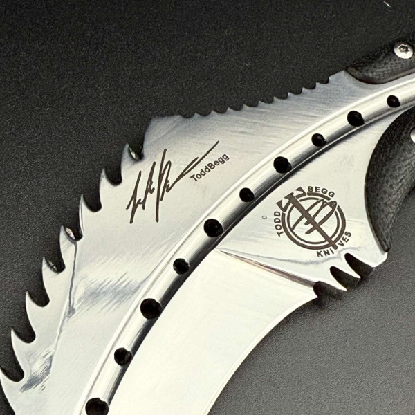 Ръчно изработен дизайнерски карамбит на Тод Бег Todd Begg Tiger Karambit с кания KYDEX