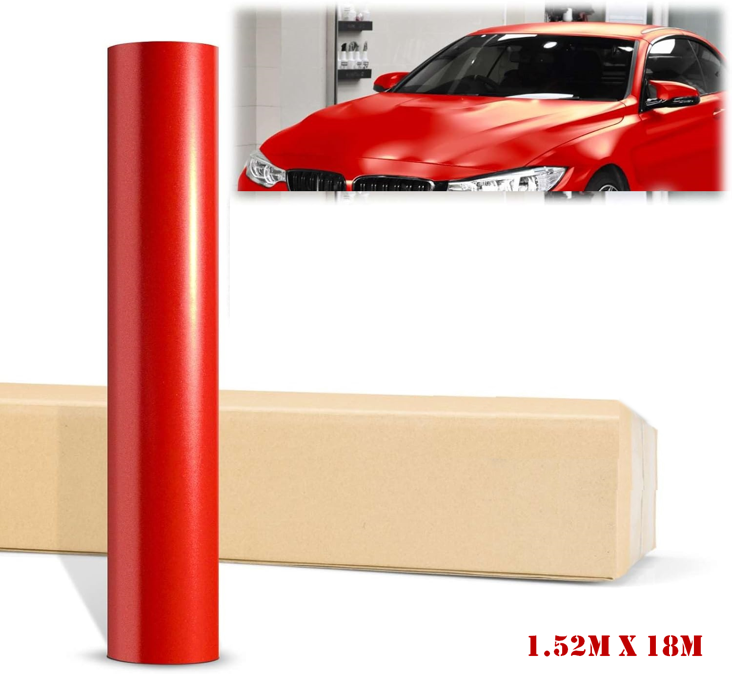 Червено Матирано Декоративно автомобилно фолио 1.52 X 28M Red Matte Vinyl Wrap