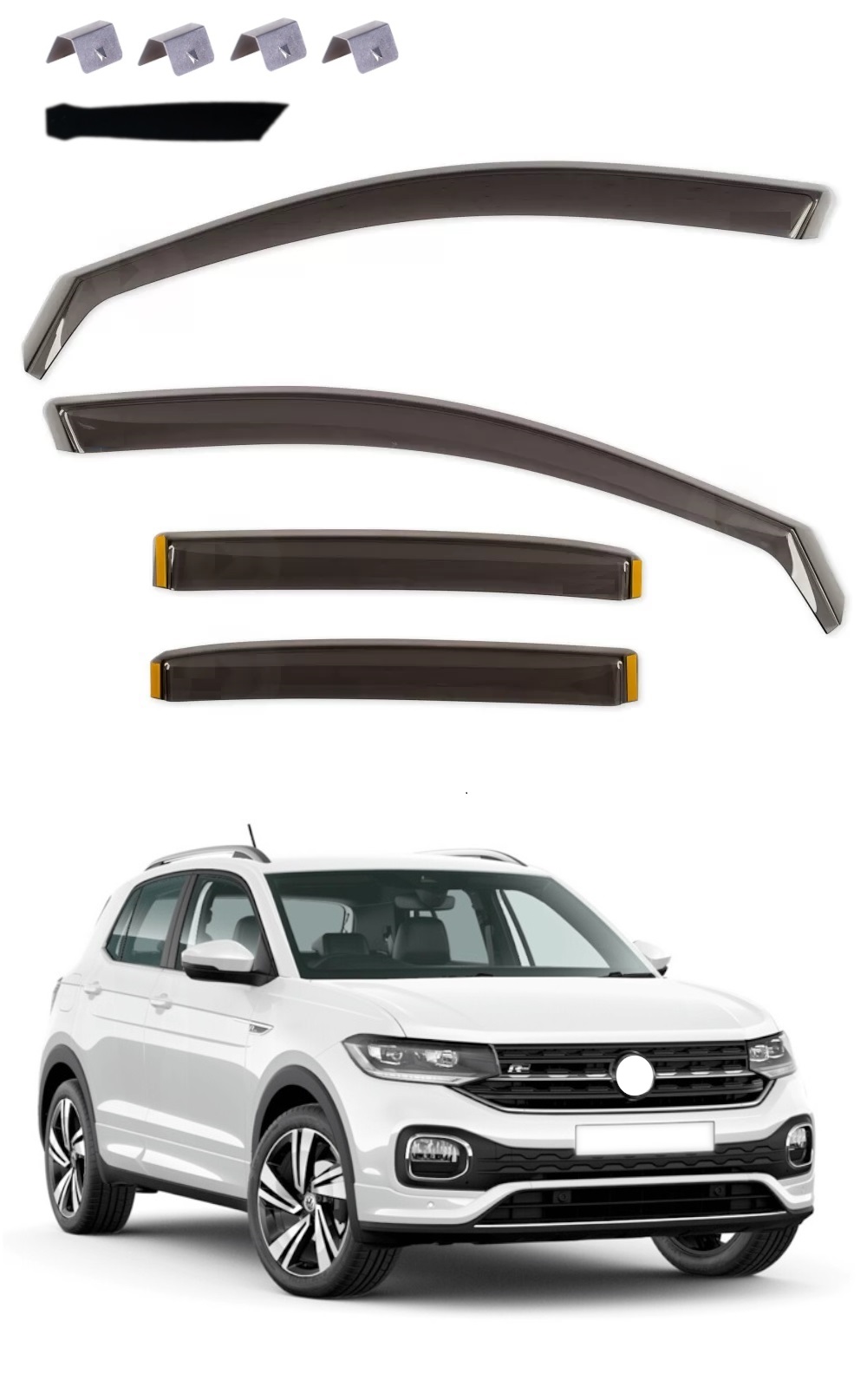 Комплект от 4бр. ветробрани за VW T-CROSS 5D 2019+