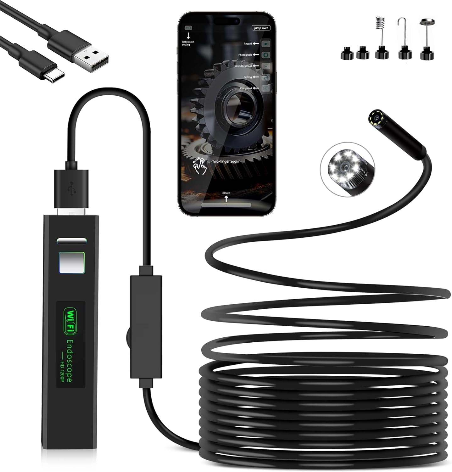 HD Безжичният ендоскоп WIFI камера Acemall