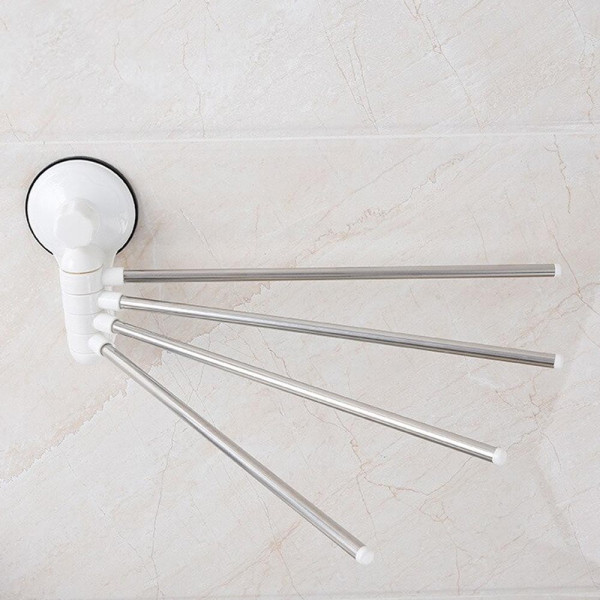 Самозалепваща се алуминиева закачалка за стена баня с четири рамена