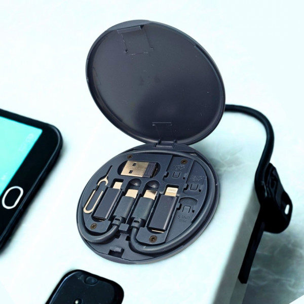 Мултифункционален кабелен комплект - 4 в 1 кабели за зареждане на устройства и пренос на данни + инструменти за SIM