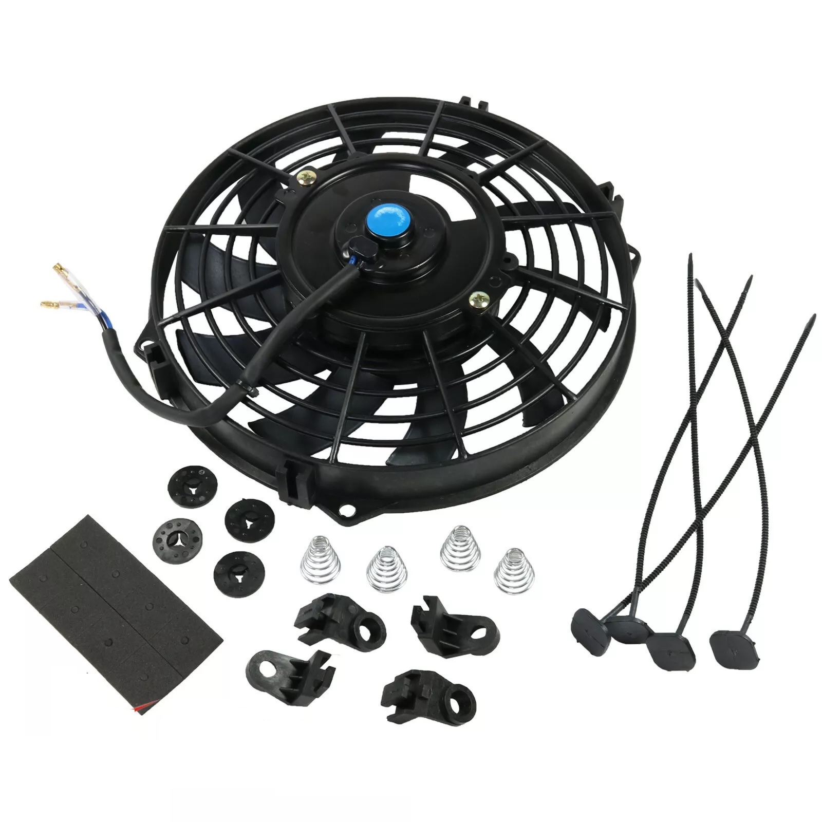 Универсален електрически вентилатор за радиатор – 9 инча (23 см), 12V, 80W, ABS и стомана, безшумен