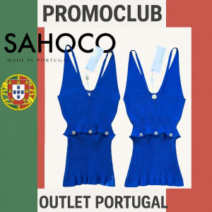 Дамски потник - бюстие  Sahoco, 72% вискоза, 28% полиестер, размер S, син, Португалия