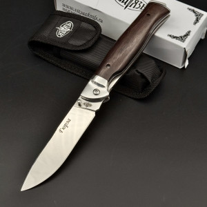 Висок клас руски сгъваем нож ГЮРЗА 100 ВИТЯЗь , с калъф за колан