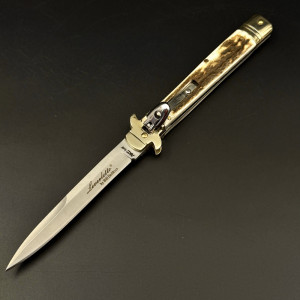 Италиански автоматичен нож AKC Leverdetto by Bill DeShivs- Cosa Nostra, стомана D2, дръжка биволска кост