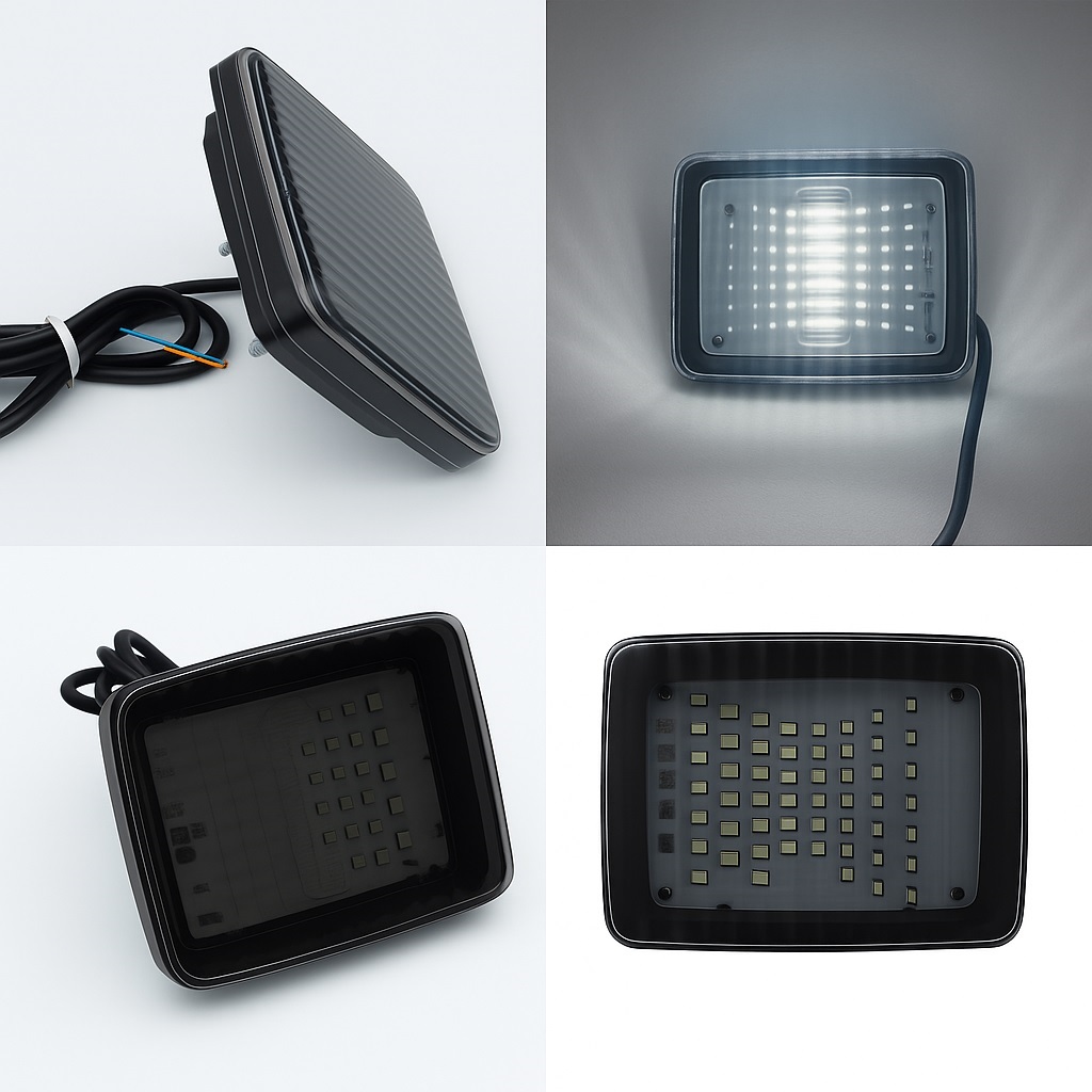 LED бяла задна светлина – габарит с 70 LED диода, 12–24V, опушен