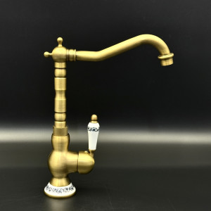 Луксозен ретро смесител BAROQUE  AD-6060-А за кухня и баня,  месинг, самостоящ, смесителна батерия