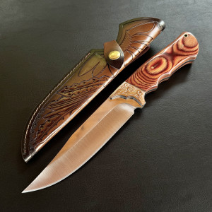 Тежък ловен нож WPKOPYA 169 HUNT, стомана 5CR13, кожена кания