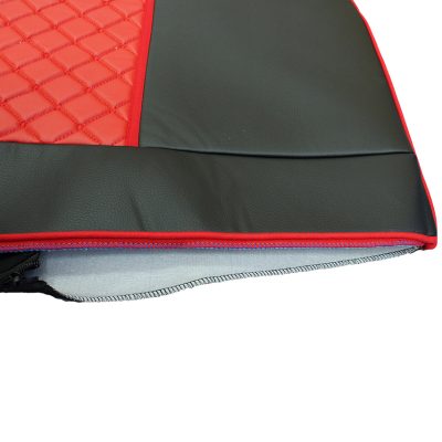 Комплект 1+1 тапицерия от еко кожа за DAF XF 106 2015-2021 - червено-черно