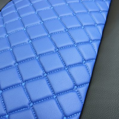 Комплект 1+1 тапицерия от еко кожа за MERCEDES ACTROS MP4 EURO 6 2015-2021 - синьо-черно