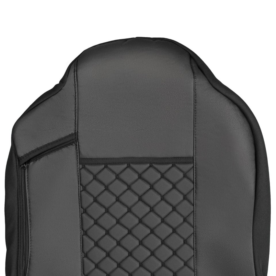 Комплект 1+1 тапицерия от еко кожа за IVECO STRALIS S-WAY 2021 - черно