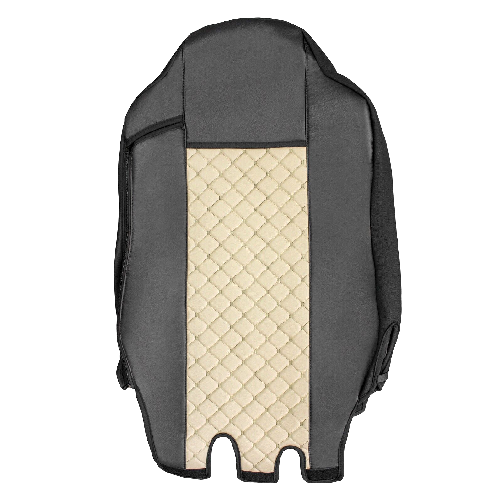 Комплект 1+1 тапицерия от еко кожа за IVECO STRALIS S-WAY 2021 - бежово-черно