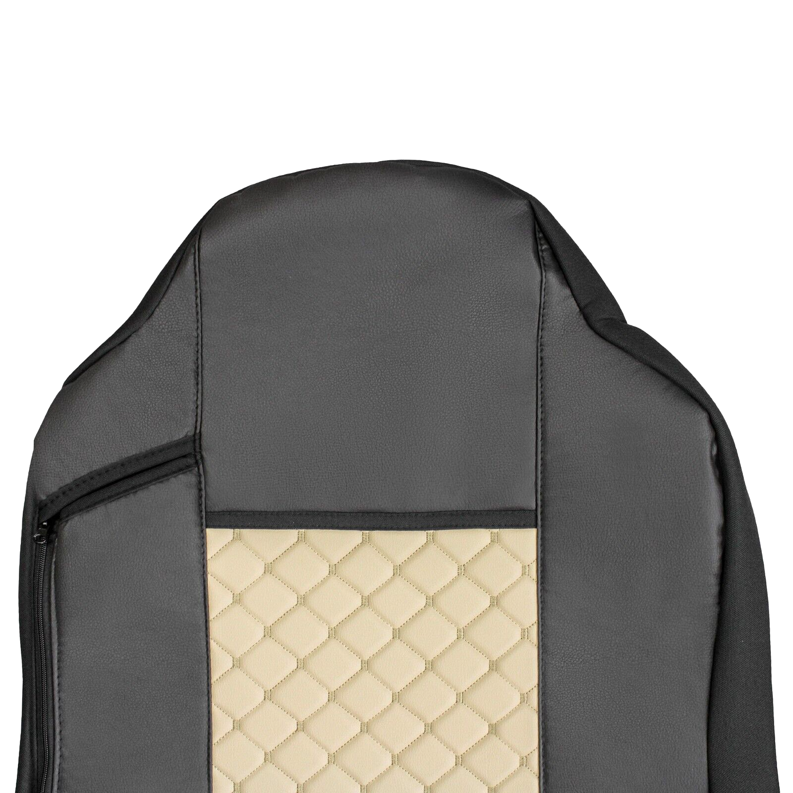 Комплект 1+1 тапицерия от еко кожа за IVECO STRALIS S-WAY 2021 - бежово-черно