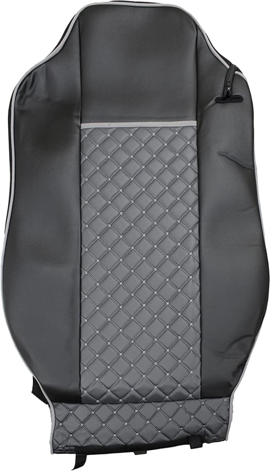 Комплект 1+1 тапицерия от еко кожа за IVECO STRALIS S-WAY 2021 - сиво-черно