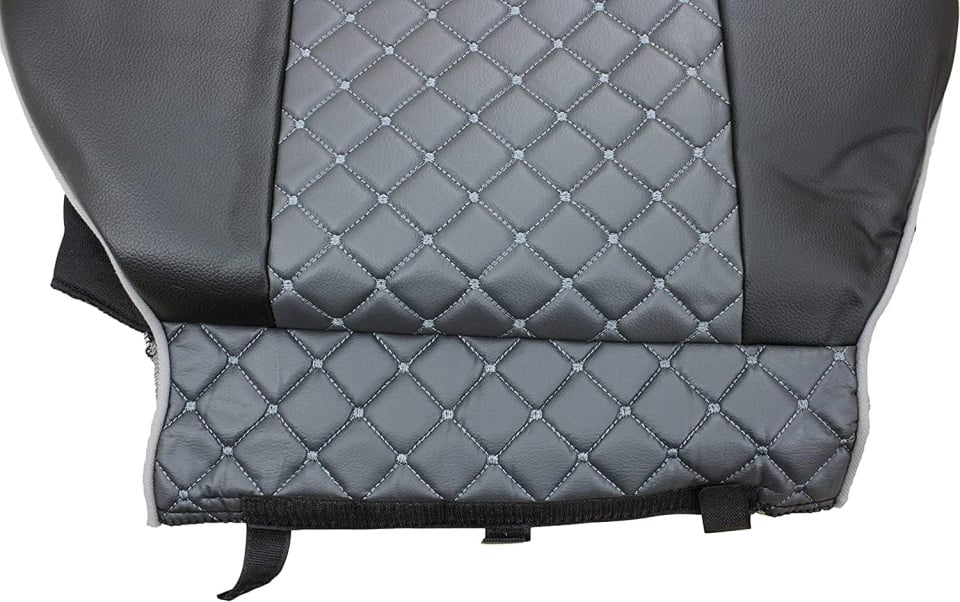 Комплект 1+1 тапицерия от еко кожа за IVECO STRALIS S-WAY 2021 - сиво-черно