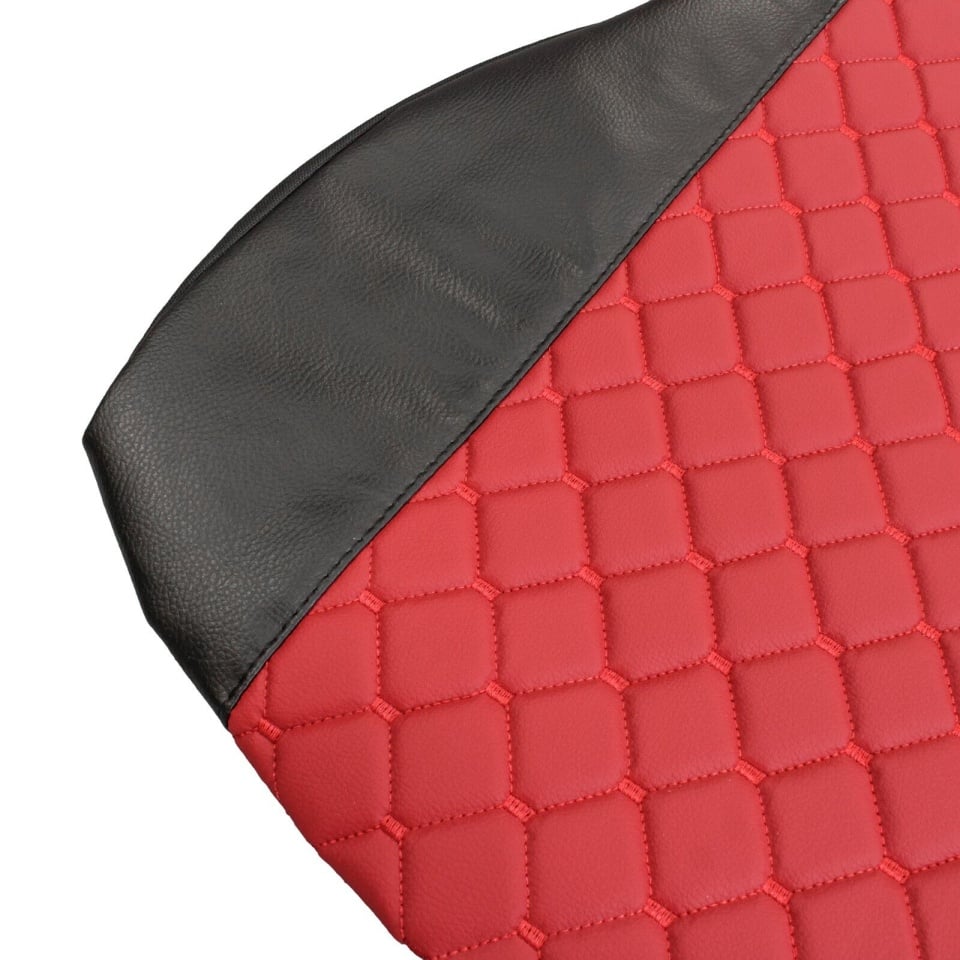 Комплект 1+1 тапицерия от еко кожа за IVECO STRALIS S-WAY 2021 - червено-черно