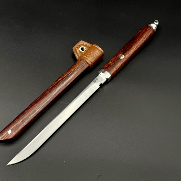Японски нож Shinobi, тайно оръжие на нинджите, инструментална стомана M390,  кания палисандър