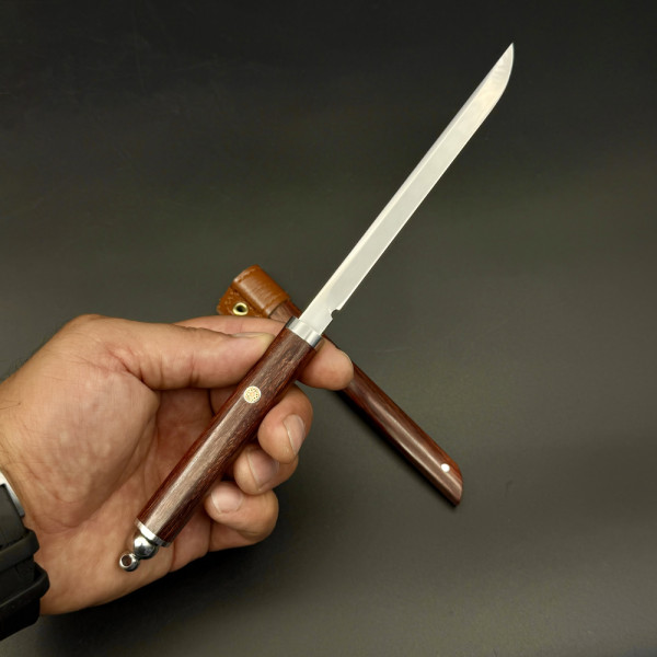 Японски нож Shinobi, тайно оръжие на нинджите, инструментална стомана M390,  кания палисандър