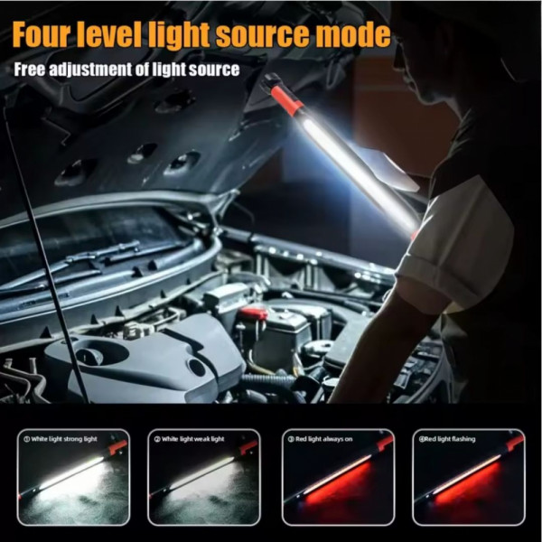 💡 Мощна LED работна лампа с 4 режима на светене и 3 начина за закрепване ZJ-8905 с бързо зареждане