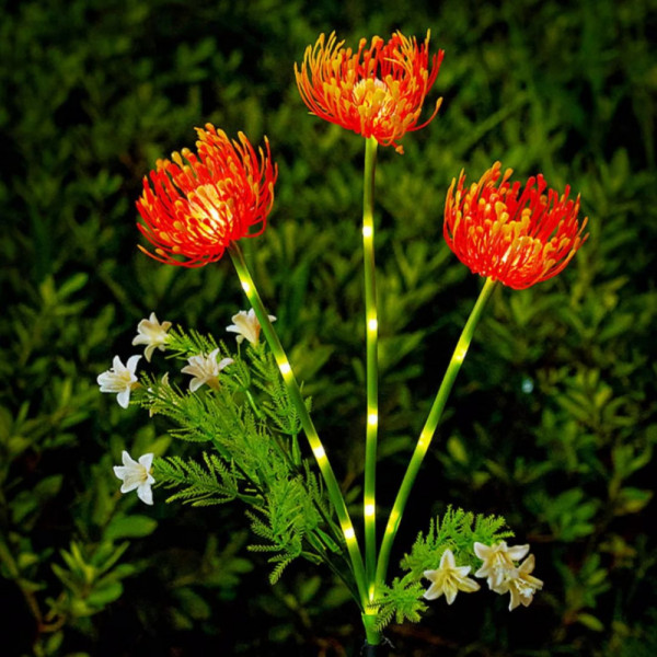 Комплект от 2 броя градински соларни лампи Червен крем