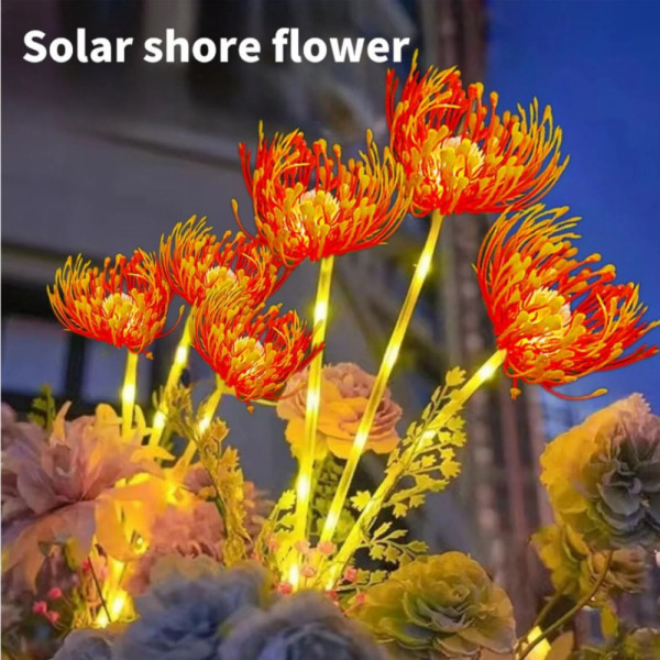 Комплект от 2 броя градински соларни лампи Червен крем