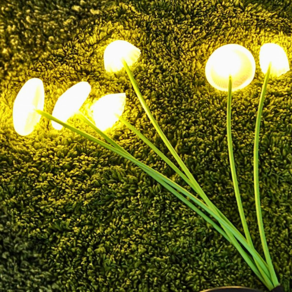 🍄 ГРАДИНСКИ СОЛАРНИ ЛАМПИ „СВЕТЕЩИ ГЪБКИ“ – 2 броя в комплект, по 6 LED лампички на всяка - 604
