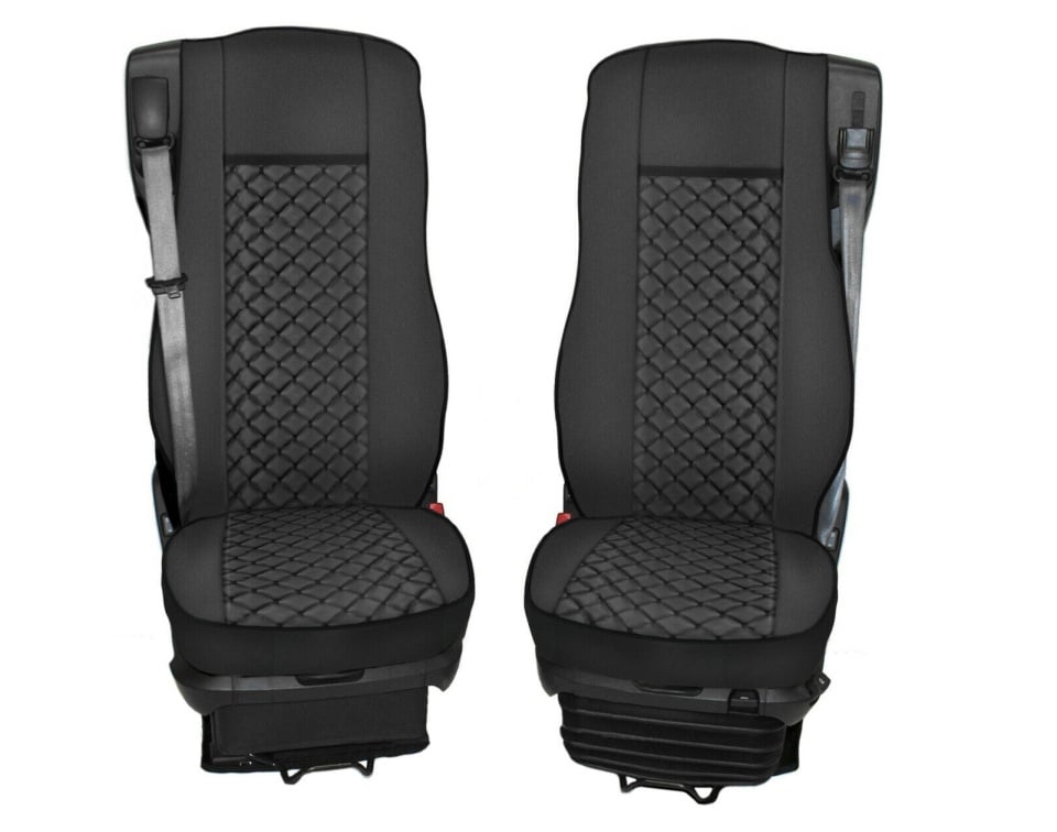 Комплект 1+1 тапицерия от еко кожа за DAF XF 106 2015-2021 - черно