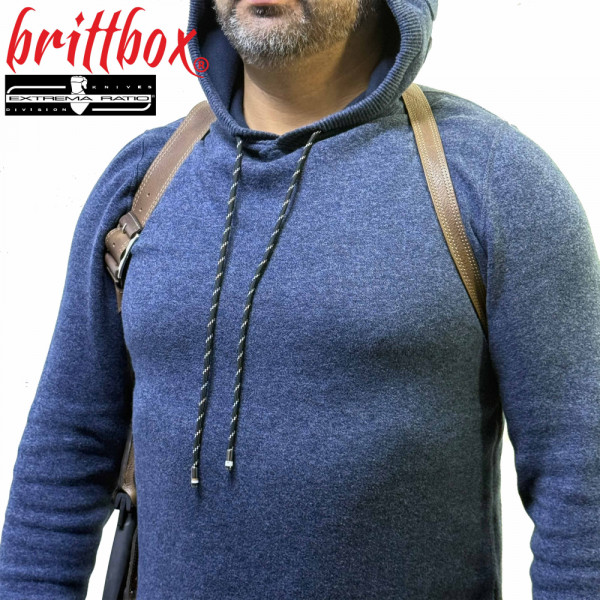 Тактически нагръден/раменен кобур BRITTBOX HOLSTER Premium BROWN RIGHT HEAVY с италиански боен/ловен нож EXTREMA RATIO CONTACT C