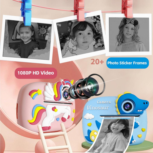 📸 Детски Фотоапарат с Мигновен Печат – Pink Unicorn. Ново поколение забавление!