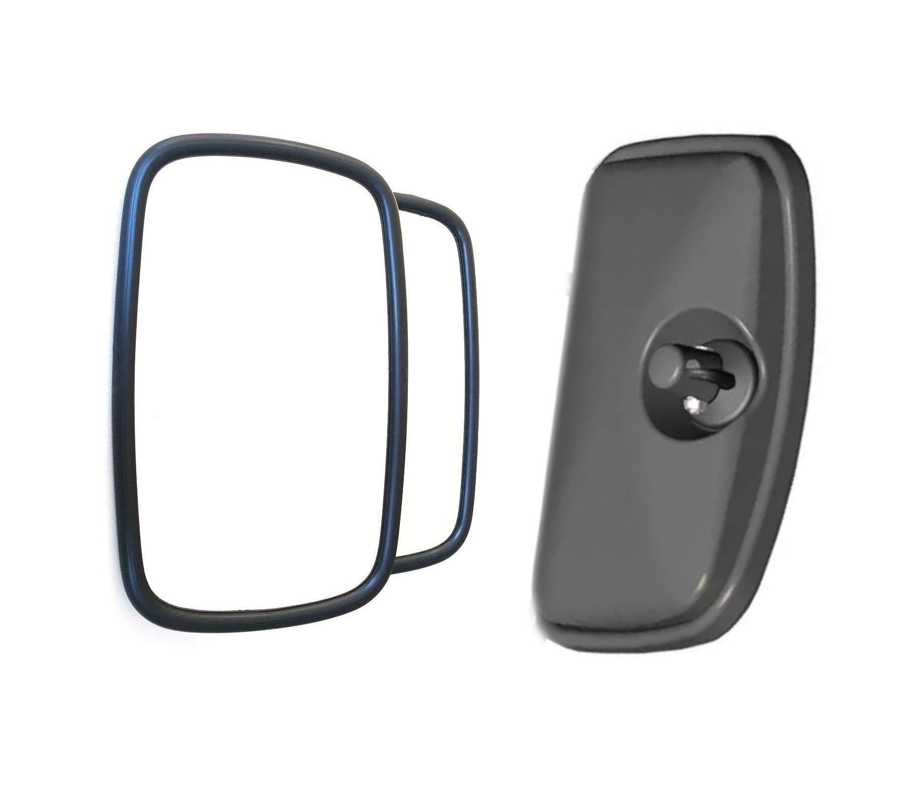 Комплект 2 броя универсални външни странични широкоъгълни огледала за обратно виждане 24х15см за камион автобус строителни и селскостопански машини багери кемпери и др.