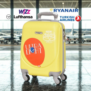 Компактен и практичен ABS авио куфар за ръчен багаж, 46cm - YELLOW 1217
